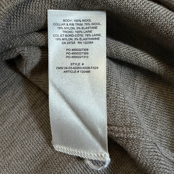 Wilfred Taupe Ribbed Long Sleeve Thumbhole Sweater Top Size L - Picture 7 of 8